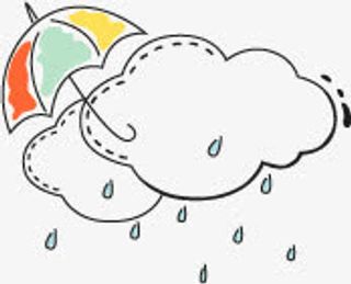的彩色白云小雨图标免抠