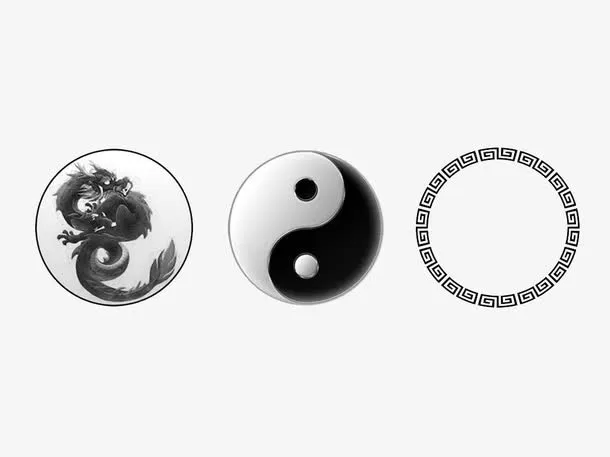 飞龙阴阳祥云圆圈免抠