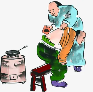 手绘上色贴膏药清朝免抠