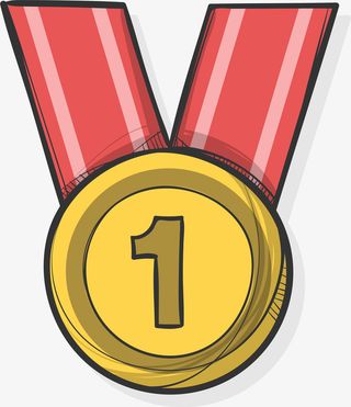 卡通手绘运动金牌免抠