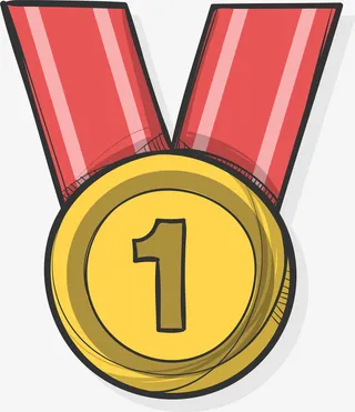 卡通手绘运动金牌免抠