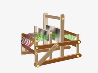 织布机 ，牛郎织女，卡通 ，手绘免抠