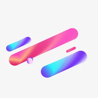 圆柱形彩色渐变流体设计素材合集免抠