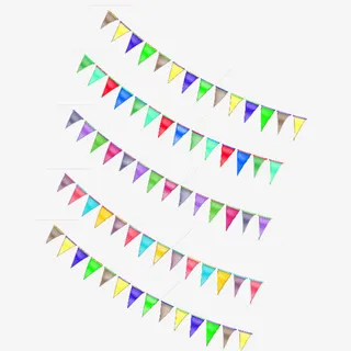 节日氛围飞舞的小彩旗免抠