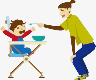 妈妈喂小孩吃饭素材母爱免抠