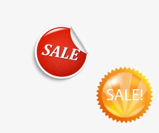 秋季树叶促销标签免抠