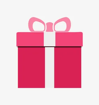 红色简约礼盒图标免抠