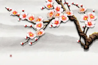 中国风3d立体梅花背景素材高清