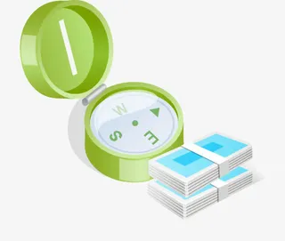 卡通绿色指南针免抠