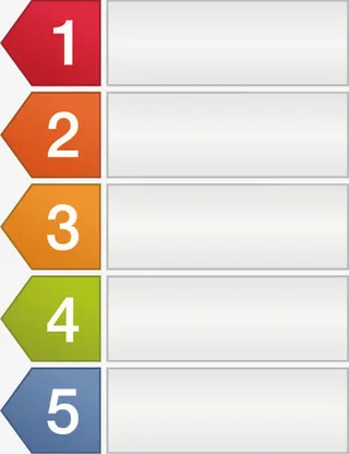 矢量创意设计纵向数字目录排列图免抠