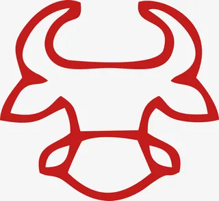 剪纸牛头元素免抠