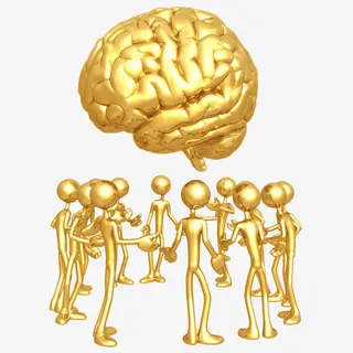 黄金小人和大脑高清免扣素材免抠
