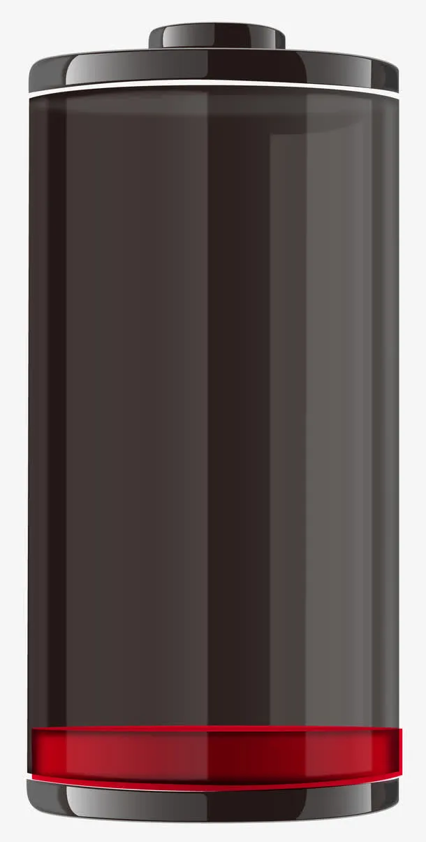 矢量手绘黑色电池免抠