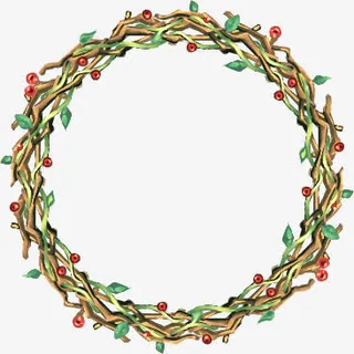 藤条圆形花环欧式藤蔓免抠