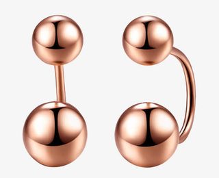 黛慕妮珠宝18k玫瑰金拧螺丝耳钉免抠