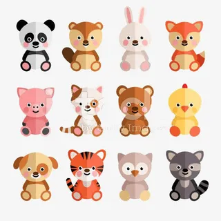 卡通扁平化动物免抠