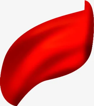 红色缎带飘逸七夕免抠