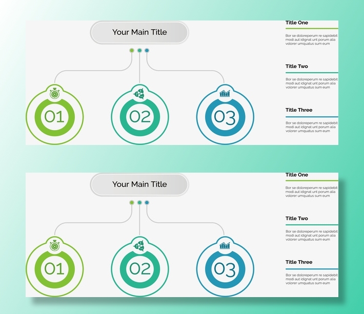 总分结构数字序列免抠标签元素