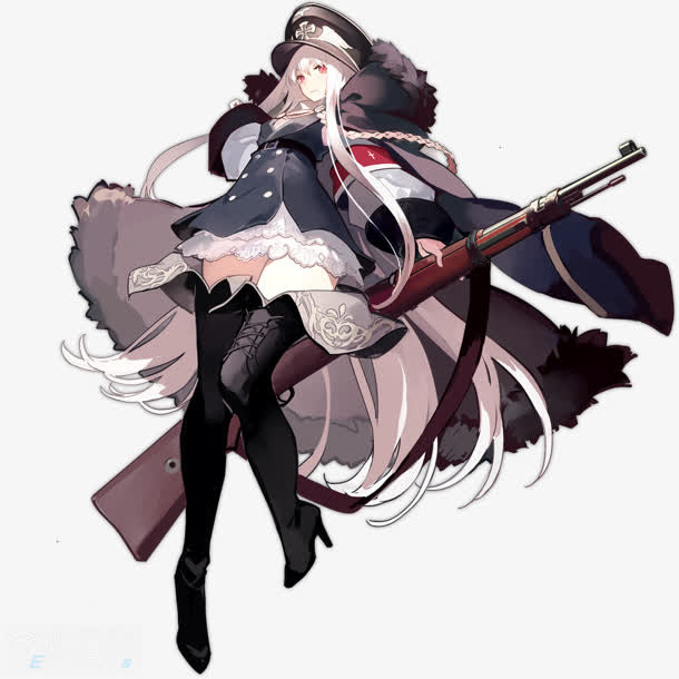 手绘狙击枪女警免抠
