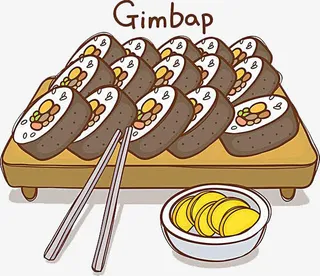 紫菜包饭手绘图免抠