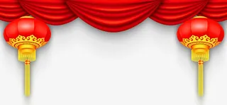 免抠红色灯笼帘子免抠