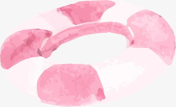 夏季手绘粉色游泳圈免抠