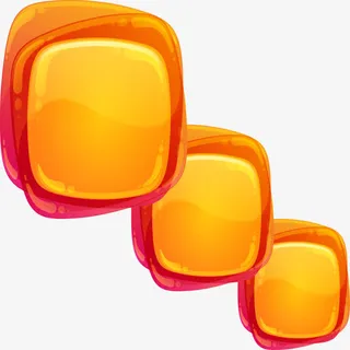 橙色奶油标签免抠