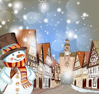 圣诞节小镇背景图高清