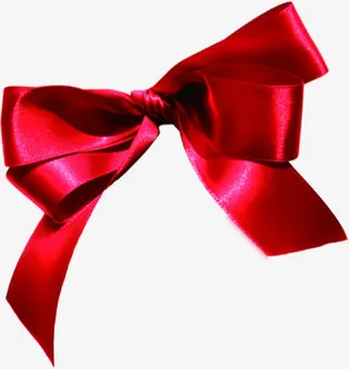 红色蝴蝶结丝绸七夕情人节免抠