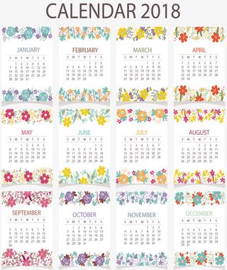 小碎花日历免抠