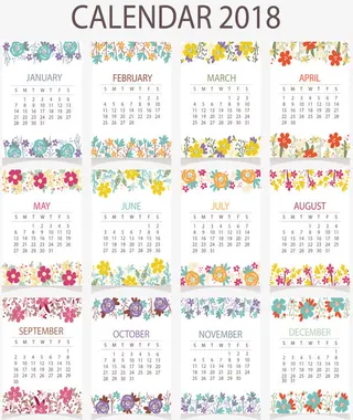 小碎花日历免抠