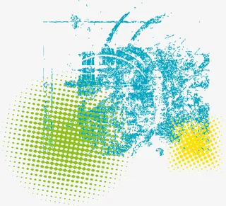 卡通蓝色晕染免抠