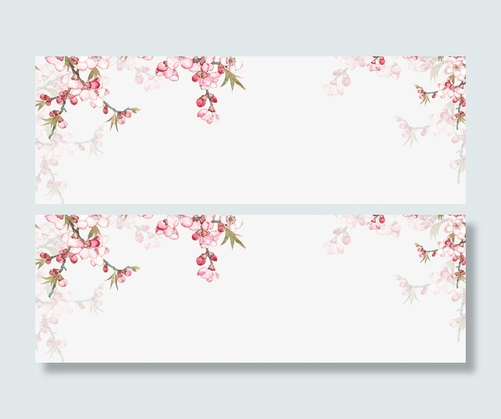 海报banner 樱花春节浪漫