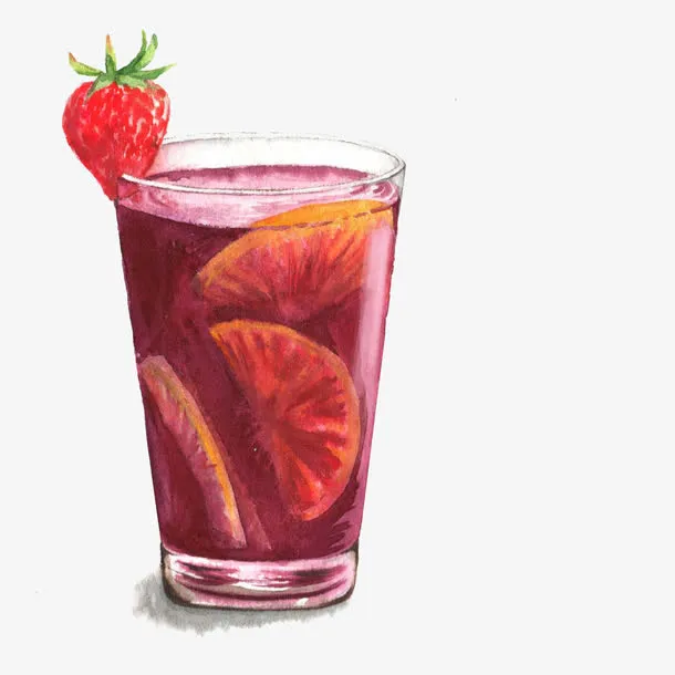 奶茶店桔子茶免抠