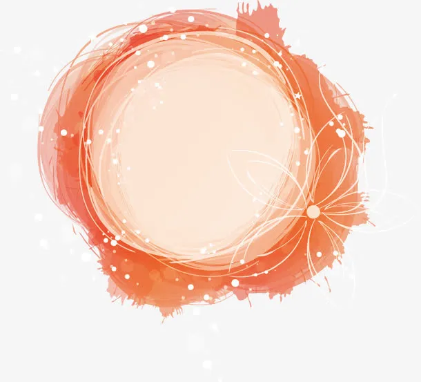 幻彩墨迹边框免抠