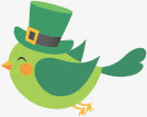绿色卡通可爱小鸟免抠