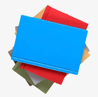 一堆不整齐的书籍的俯视图实物免抠