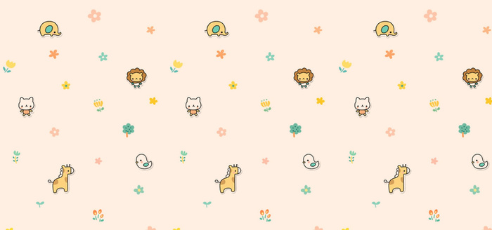 卡通手绘小动物底纹简约背景高清