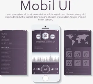 矢量手绘手机APP展示免抠