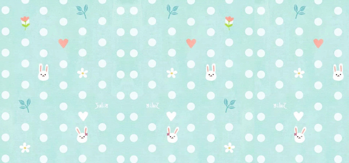 可爱桃心兔子手绘无缝背景高清