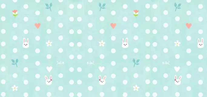 可爱桃心兔子手绘无缝背景高清