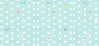 可爱桃心兔子手绘无缝背景高清