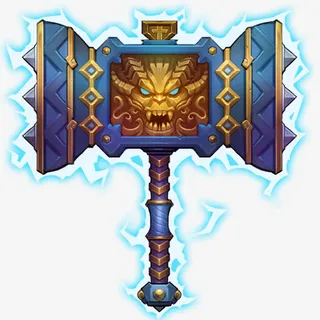 手绘蓝色光效大锤免抠