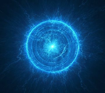 蓝色放光圆形海报背景