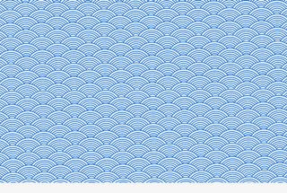 蓝色简约波浪边框纹理免抠