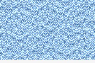 蓝色简约波浪边框纹理免抠