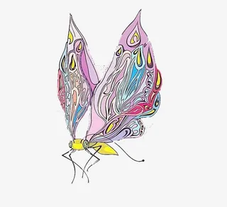 水彩中国风蝴蝶免抠