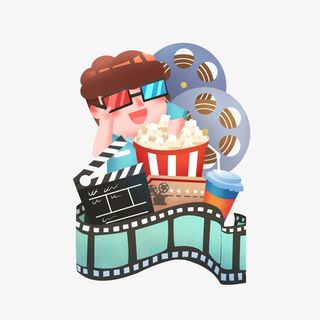 看电影吃爆米花免抠