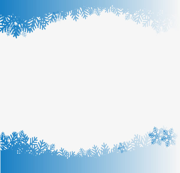 矢量手绘雪花边框免抠