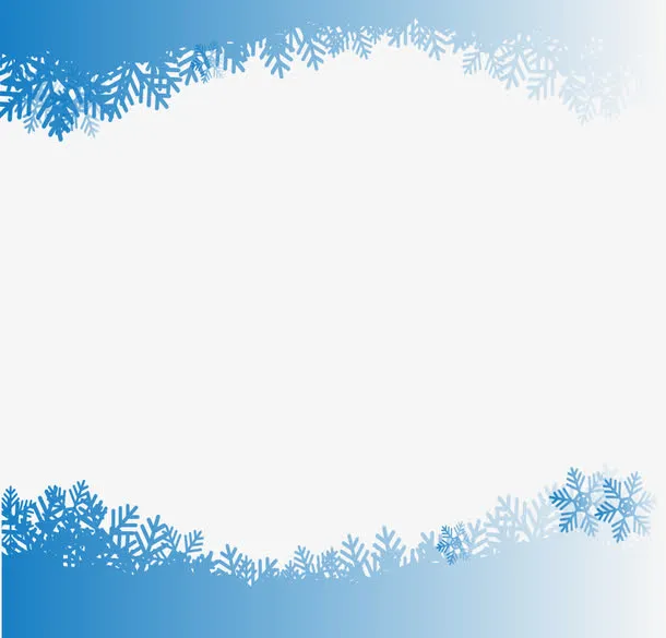 矢量手绘雪花边框免抠